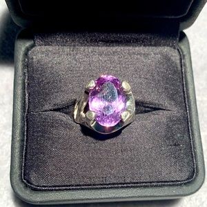 Amethyst / sterling cocktail ring